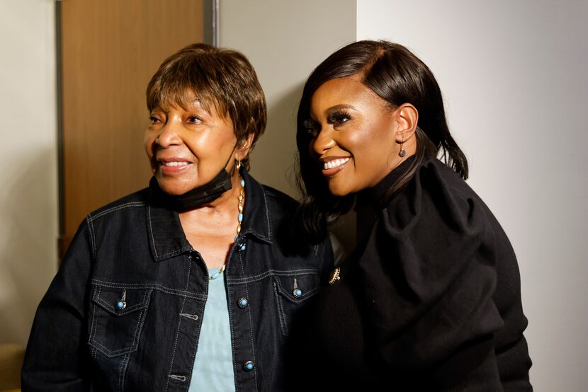 District 30 candidate Jasmine Crockett, right, and Representative Eddie Bernice Johnson...