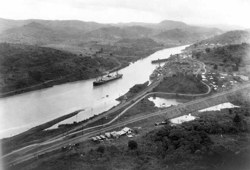 This Aug. 15 , 1914, file photo shows the New York-registered SS Ancon crossing the Culebra...