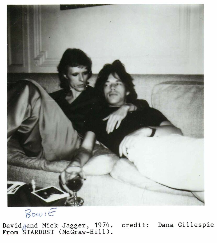 Handout photo of David Bowie (left) and Mick Jagger
