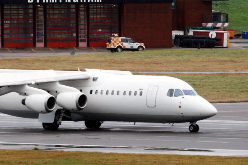 A British Aerospace 146 short-haul plane like the one pictured here crashed Monday night...