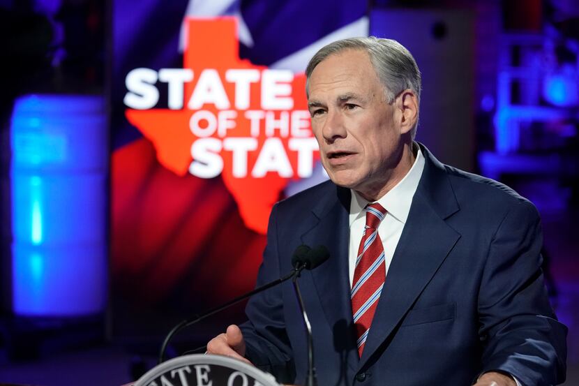 Gov. Greg Abbott prepared to deliver his State of the State speech at Visionary Fiber...