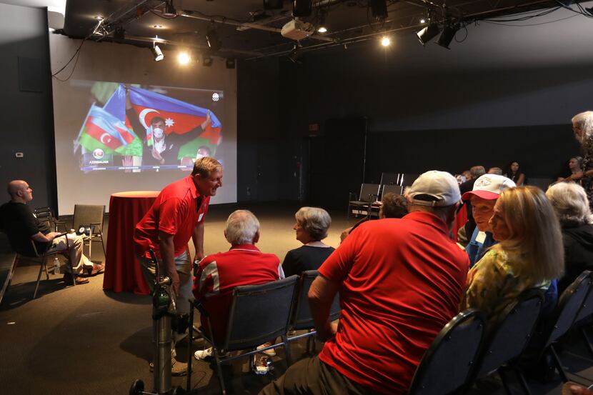 Local Olympic alumni gather for an Olympic Games opening ceremonies watch party at Fair...