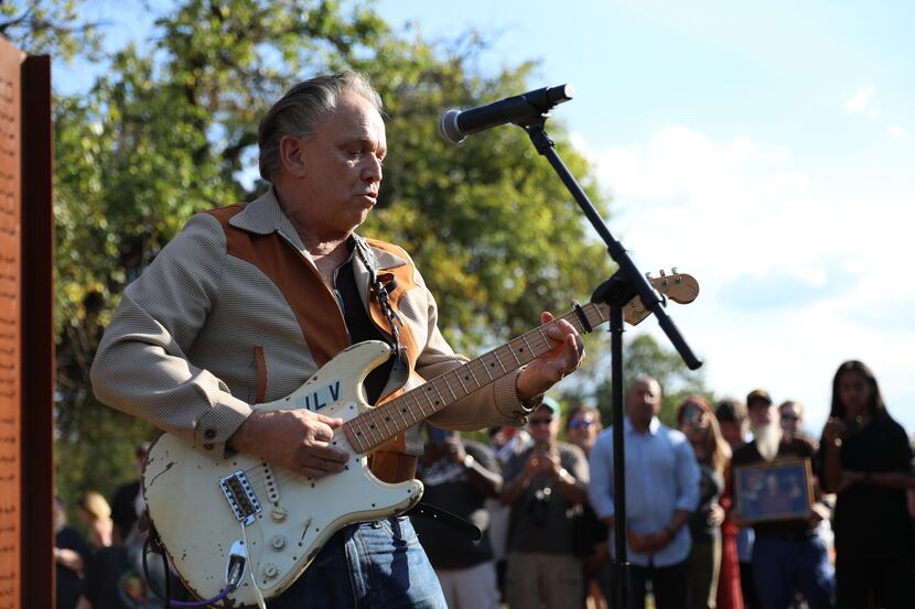 Jimmie performed "Six Strings Down" for the crowd gathered at the official dedication of the...