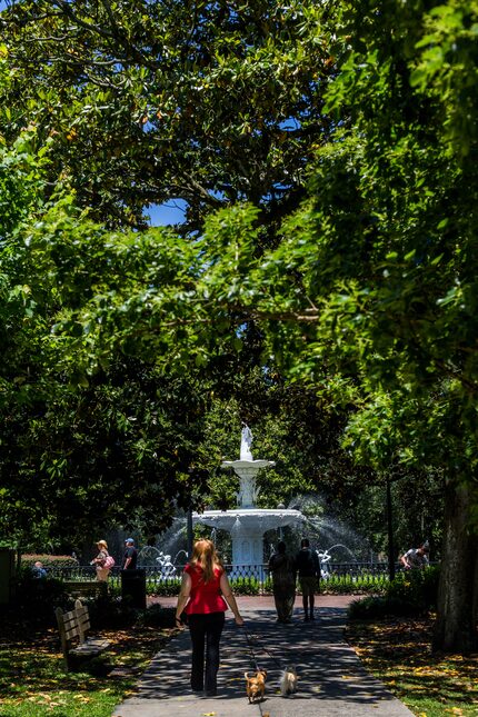 Forsyth Park, with its colossal white fountain, is among Savannah's loveliest public spaces. 