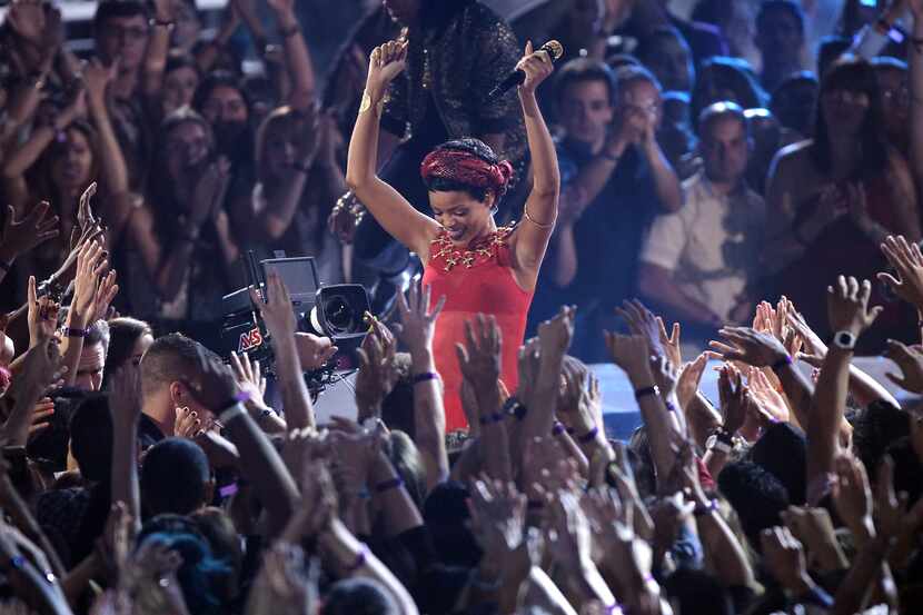 Rihanna performs at the MTV Video Music Awards on Sept. 6, 2012, in Los Angeles. (Photo by...