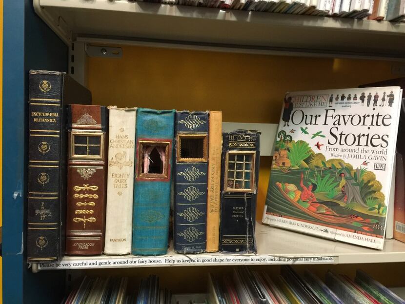 At the Ann Arbor District Library, the Fairytale and Folklore bookshelf 