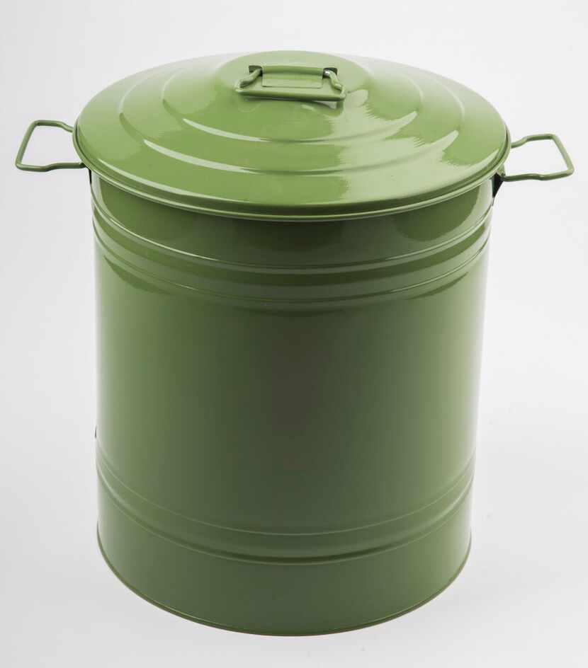 An 18-inch-tall metal canister in a range of colors can hold chicken feed, potting soil,...