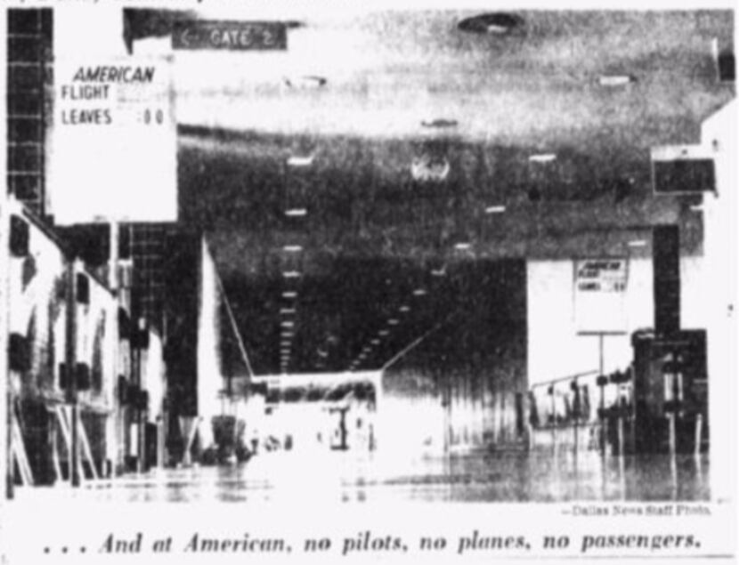 Dec. 21, 1958: American Airlines gates were a ghost town as pilots walked off the job.