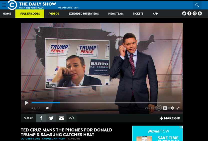 A screen shot The Daily Show using my clip. I'm not linking to their content because they...