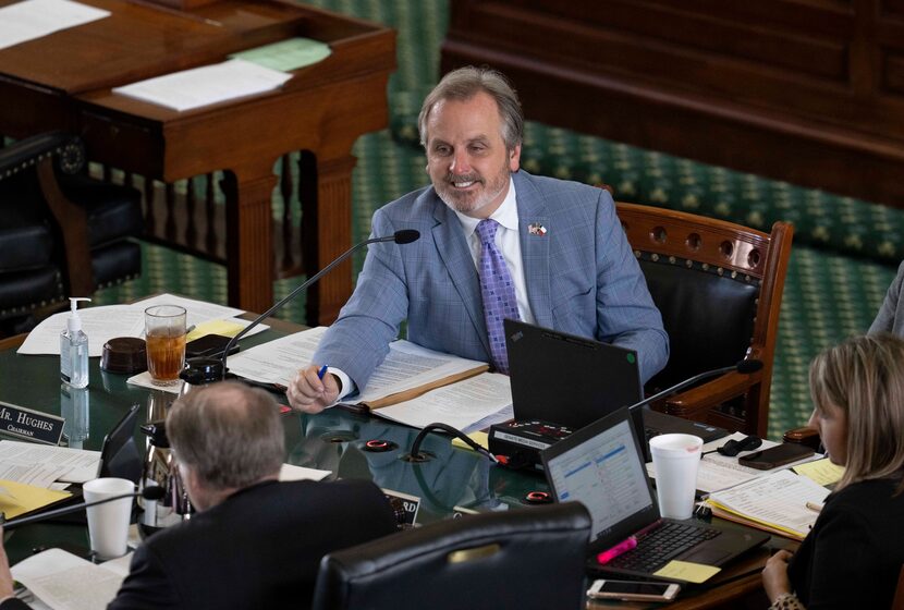 State Sen. Bryan Hughes, R-Tyler, chair of the State Affairs committee, listens to invited...