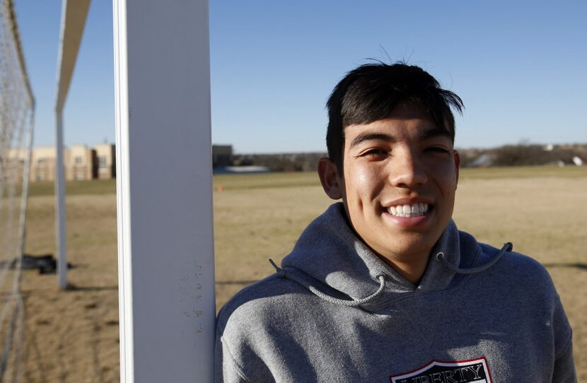 Liberty's Stian Sandbekkhaug poses for a portrait at Frisco Liberty High School in Frisco,...