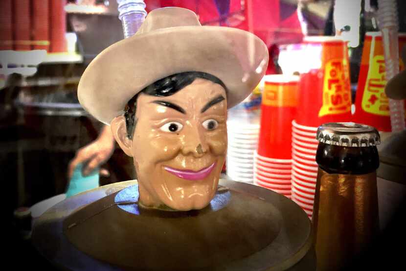 Big Tex souvenir cup topper. State Fair of Texas, Monday Oct. 10, 2016