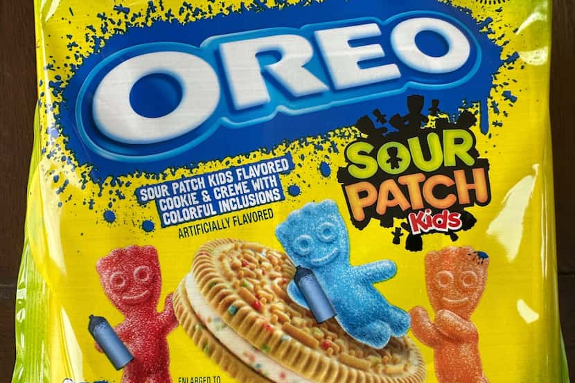 A package of Oreo Sour Patch Kids cookies is shown on Monday, May 23, 2024, in Ann Arbor,...