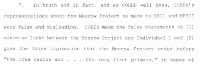 In court papers filed in November 2018 when Michael Cohen pleaded guilty to lying to...
