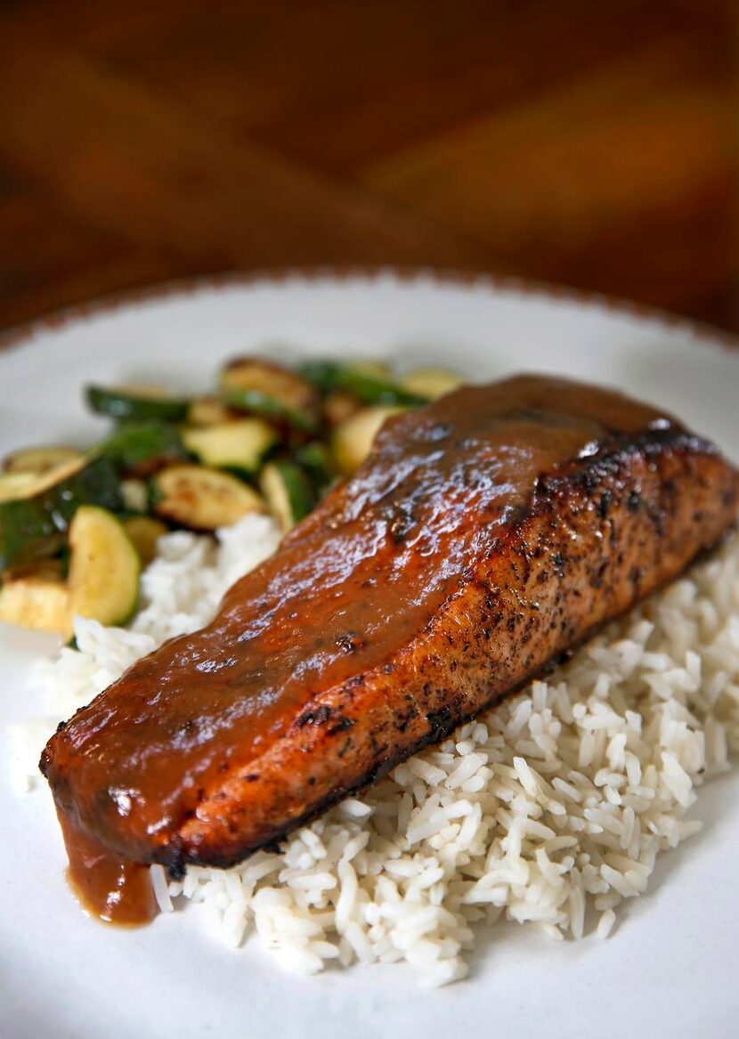 Jerk-Spiced Salmon with Mezcal-Tamarind Glaze