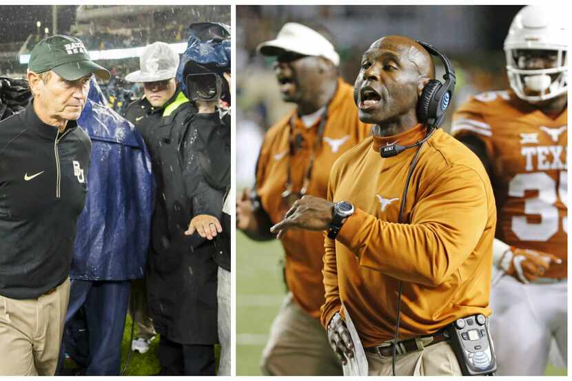 Left: Art Briles (Smiley N. Pool/ The Dallas Morning News); right: Charlie Strong (Louis...