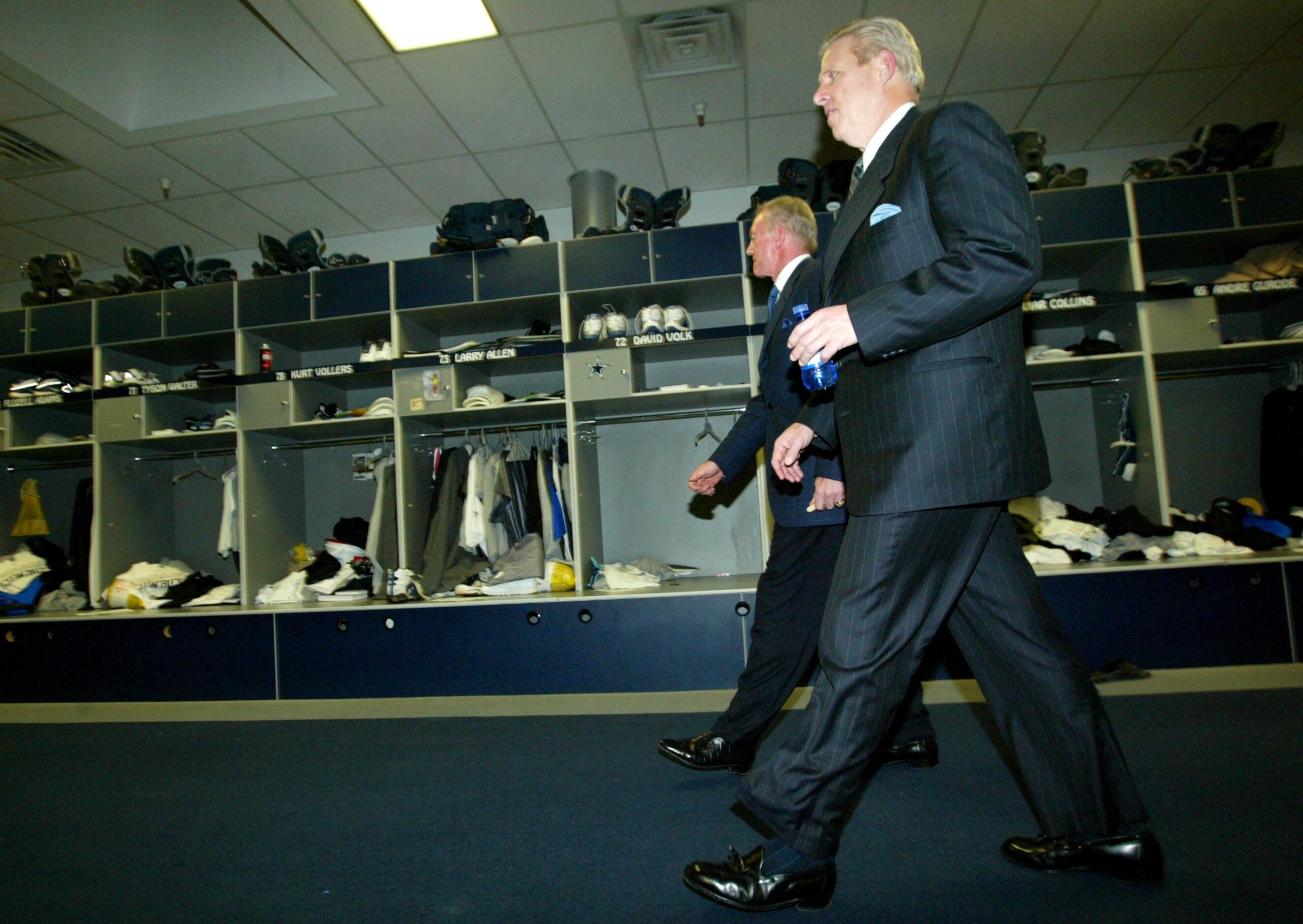 Cowboys owner Jerry Jones and new head coach Bill Parcells strut in sync as they stroll...