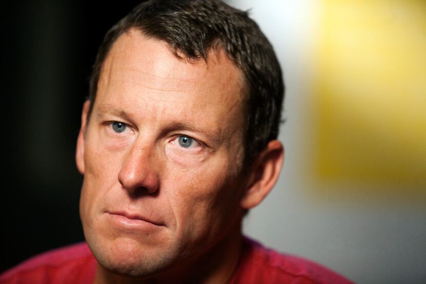 FILE - In this Feb. 15, 2011 file photo, Lance Armstrong pauses during an interview in...