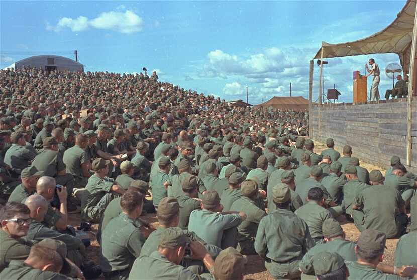 Evangelist Billy Graham spoke to a crowd of more than 5,000 U.S. troops at Long Binh,...