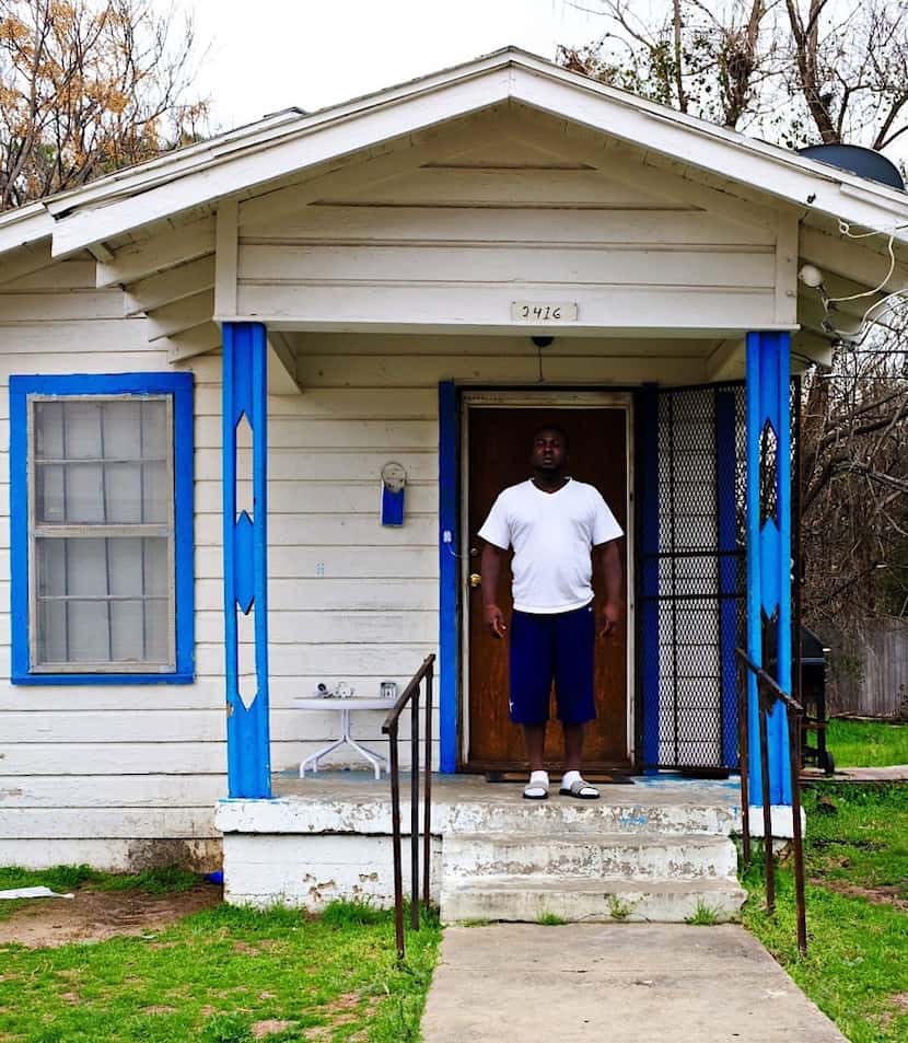 "It is what it is, but I like it," says Leon Brown, on the porch of his Bonton shotgun house.