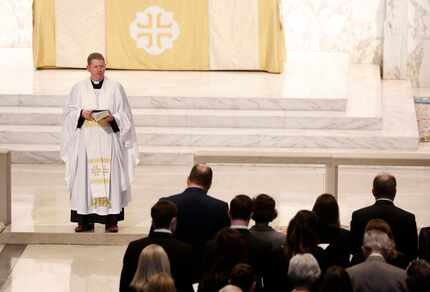 Rev. Dr. Christopher D. Girata speaks during the funeral of Rita Crocker Clements at Saint...