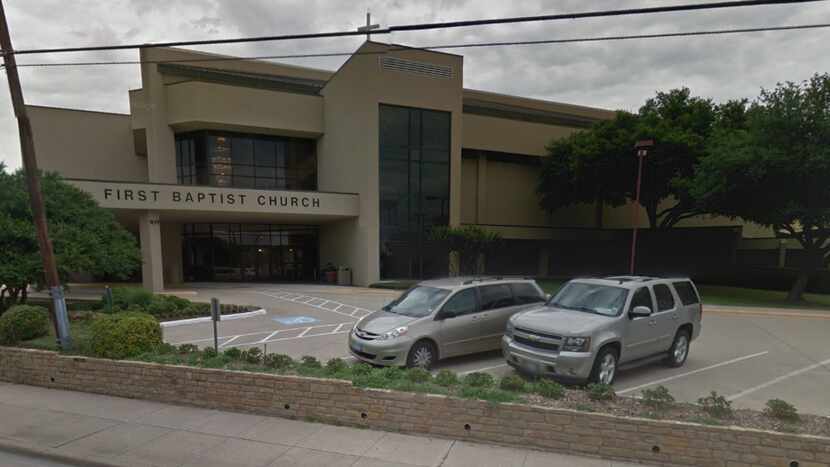 First Baptist Church in Carrollton at 2400 N. Josey Lane, where a bookkeeper is accused of...