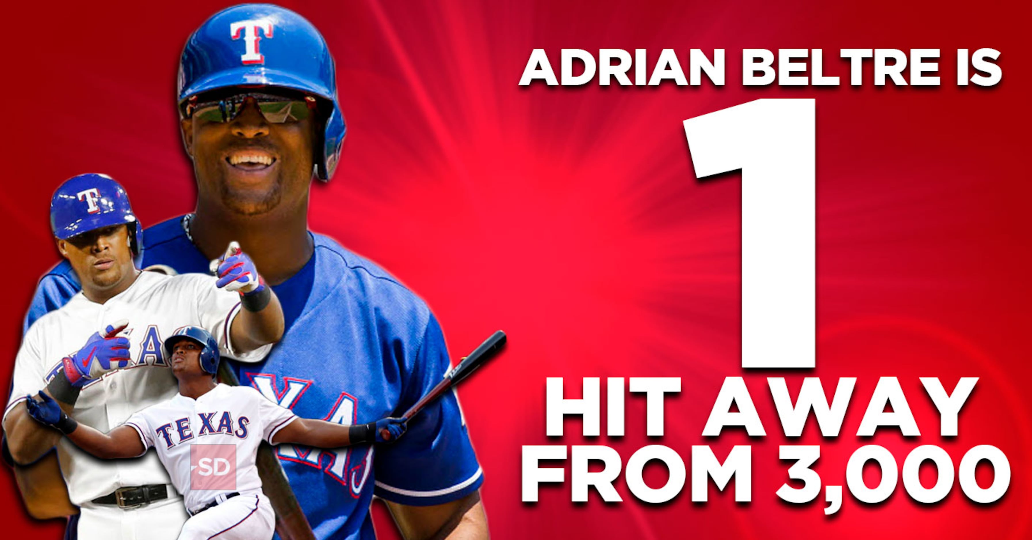 Counting down to Texas Rangers 3B Adrian Beltre's 3,000th hit