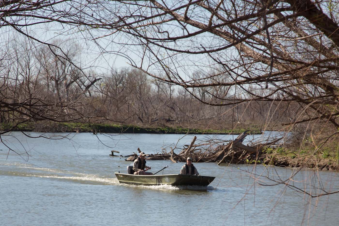 Texas game wardens searched for Matthew Meinert at Trophy Club Park on Tuesday. (Jeff...