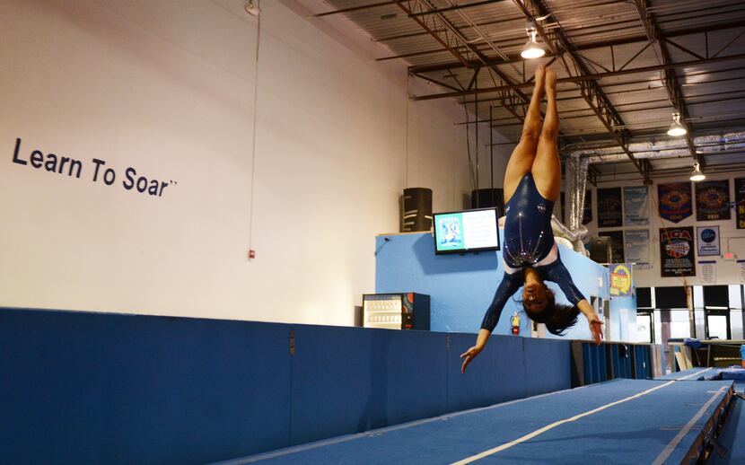 In a 2013 file photo, Hope Bravo practiced her tumbling routine at Eagle's Wings Athletics...