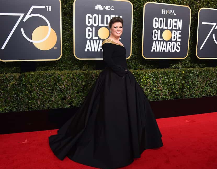 Kelly Clarkson arrives at the 75th annual Golden Globe Awards at the Beverly Hilton Hotel on...