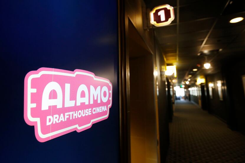 Signage decorates the hallway at the new Alamo Drafthouse Cinema off Abrams Road in Dallas...