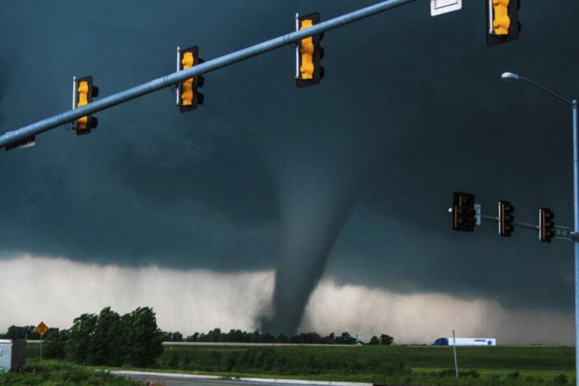 A handout photo of a tornado in Newcastle, Okla., before it reached Moore.