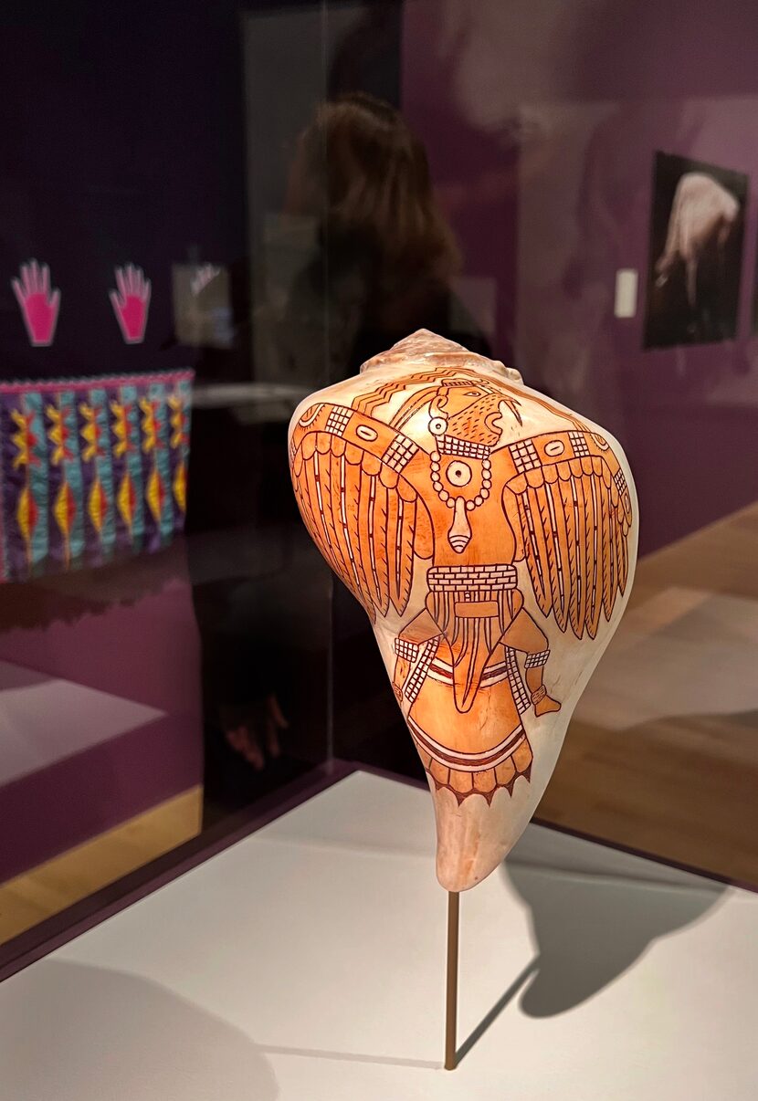 This engraved shell medicine cup from the Spiro site in Leflore County, Okla., dates to...