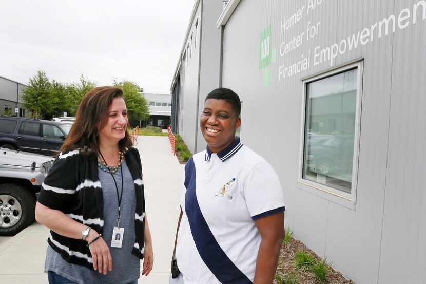 
Social worker Lisa Ciminelli (left) is working with client Uniqua Johnson, once a low-level...