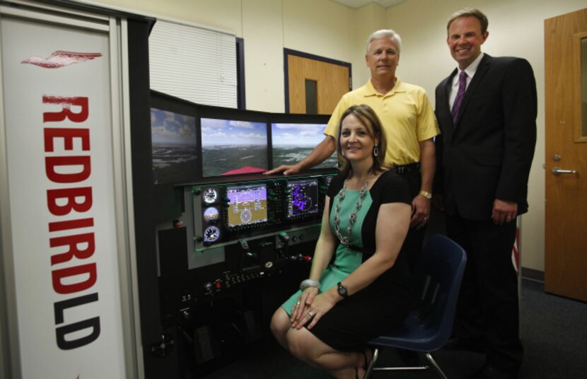 Tamy Smalskas, director of career and technical  education for McKinney ISD; Fritz Mowery, a...