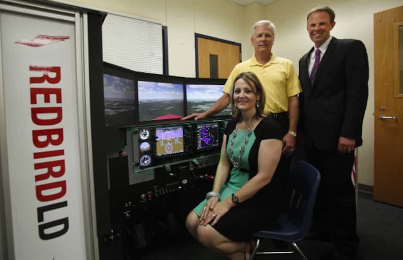 Tamy Smalskas, director of career and technical  education for McKinney ISD; Fritz Mowery, a...