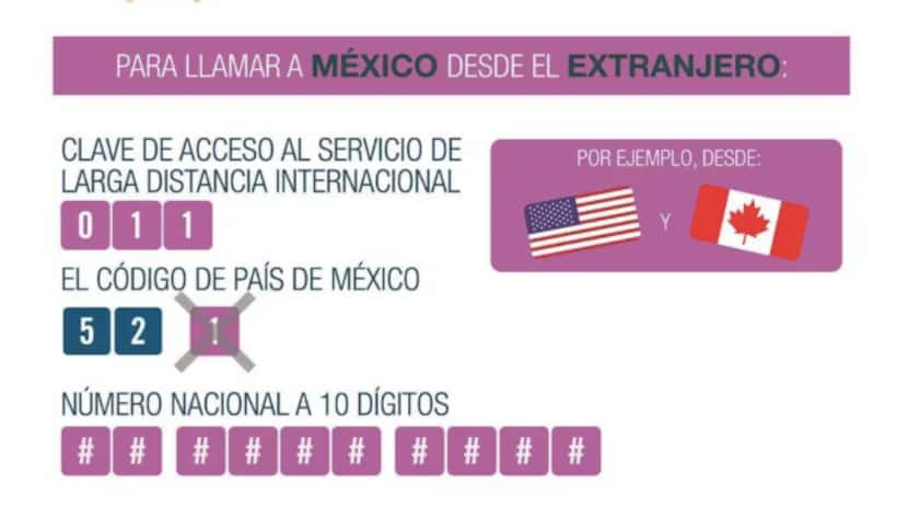 Nueva manera de marcar a un teléfono móvil de México llamando desde  Estados Unidos o Canadá.