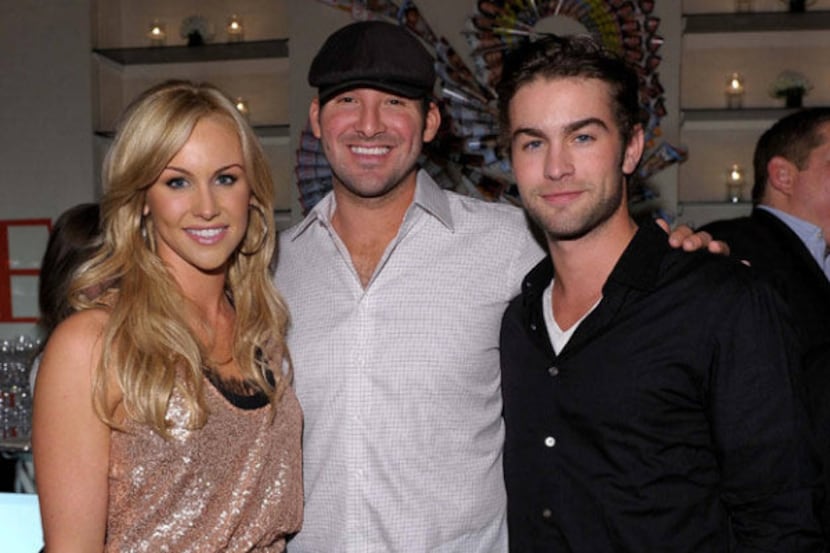Journalist Candice Crawford (left), NFL player Tony Romo (center) and actor Chace Crawford...