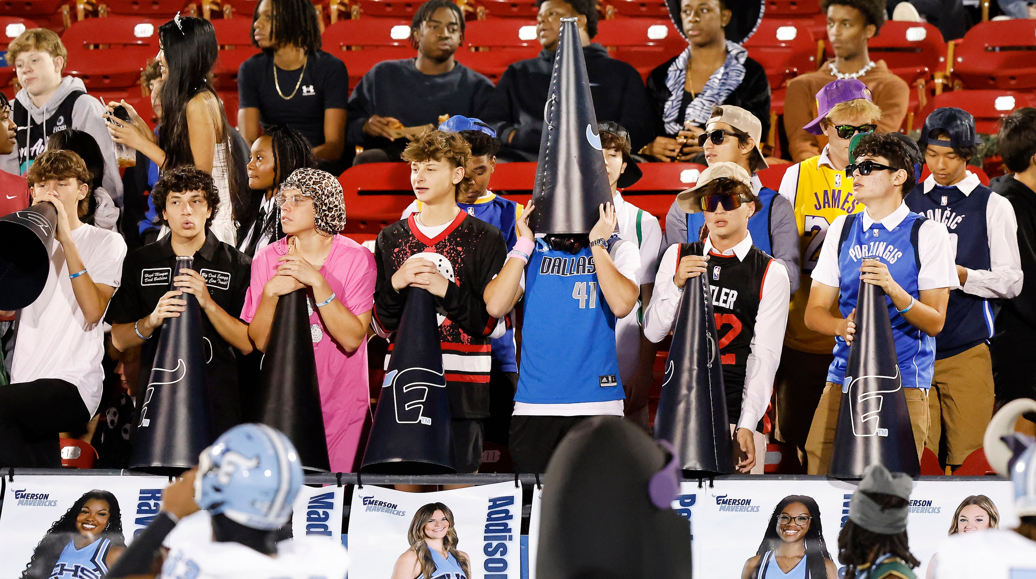 Frisco Emerson students came to the football game dressed for Halloween as their team faced...