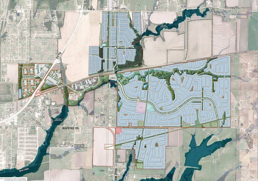 A conceptional plan for the $2 billion Elevon community in Lavon.