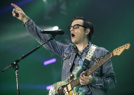 The rock band Weezer performs at Gexa Energy Pavillion in Dallas, TX, on Jul. 15, 2016....