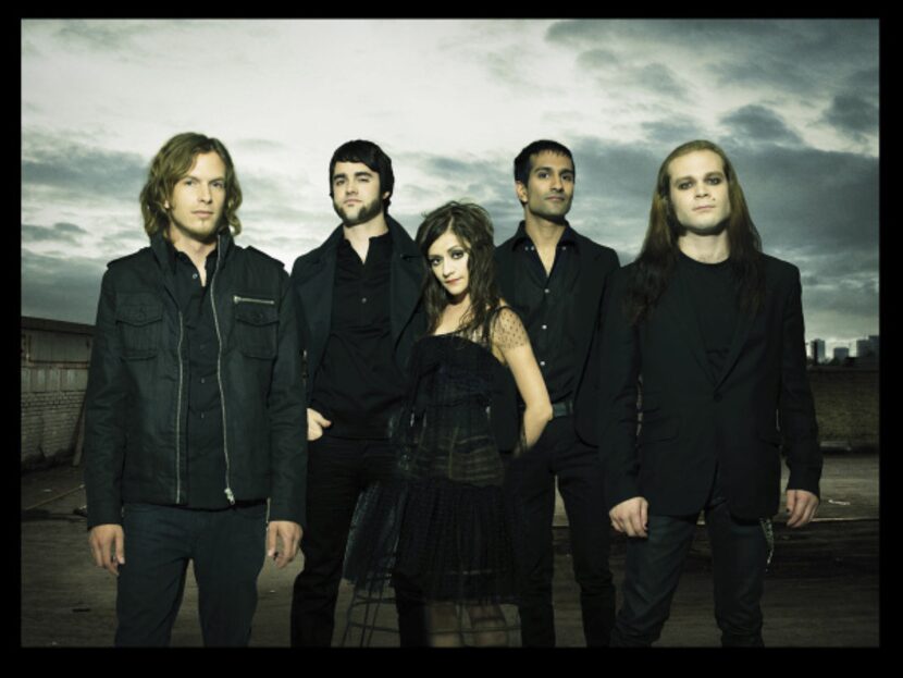 Texas rock music group FLYLEAF.  From left to right: James Culpepper, Jared Hartman, Lacey...