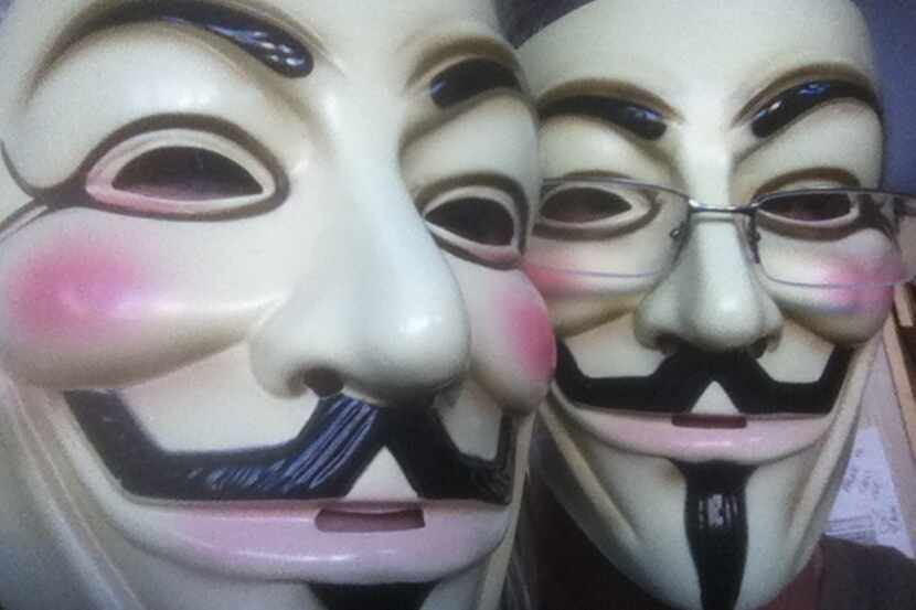 Supporters of "Anonymous" -- the hacker/activists called hacktivists -- sometimes wear these...