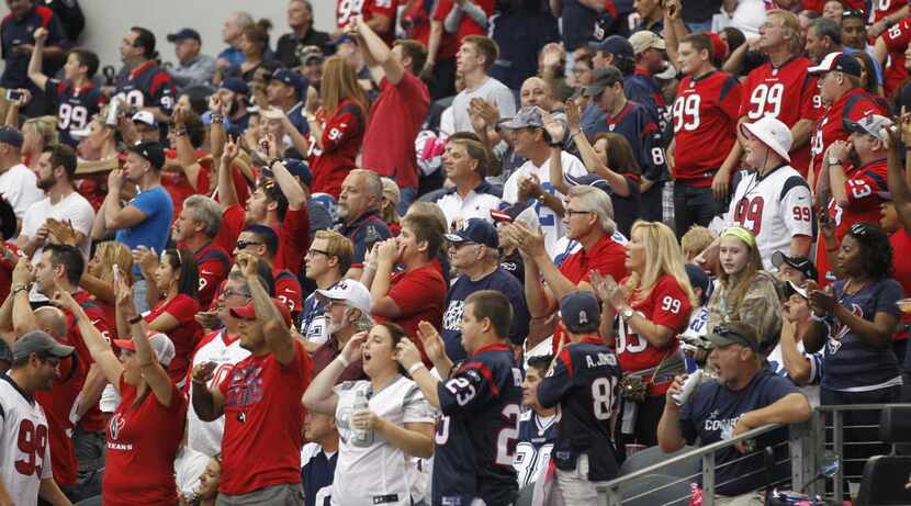 Houston Texans fans cheered on their team at a Cowboys home game in 2014. They were loud...