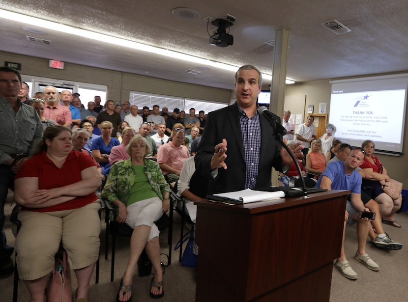 TxDOT project manager Stephen Endres discussed with Prosper residents and leaders potential...