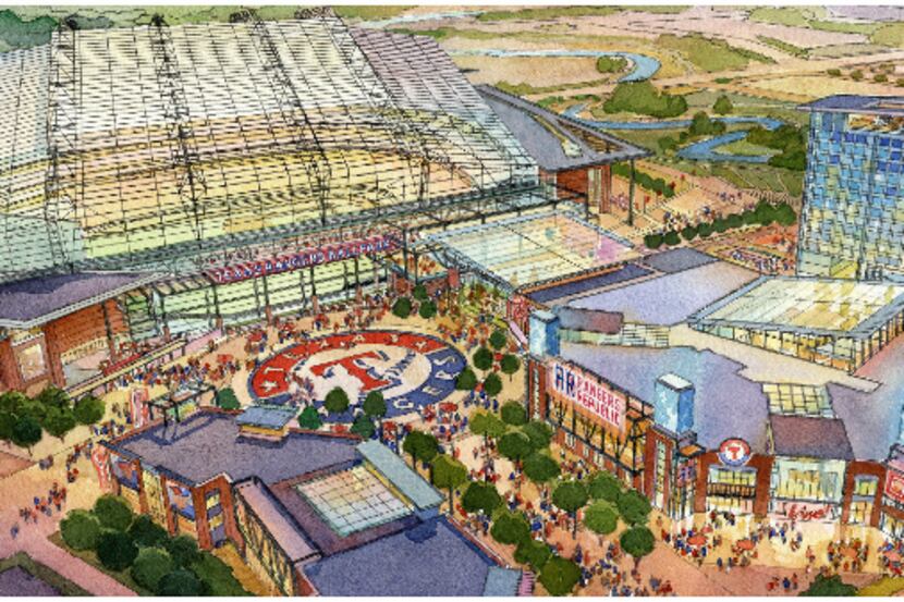  Rendering of a possible new Texas Rangers stadium in Arlington. (Populous)