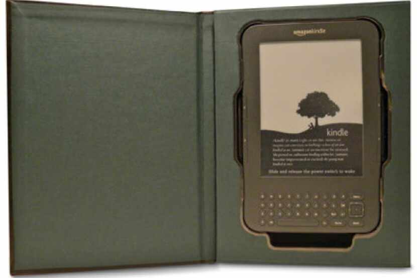 The inBook case is a hardback book with the pages carved out to hold models of the Amazon...