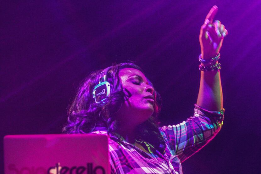 DJ Spinderella was the headliner for Pin Drop Disco on Saturday at Strauss Square in...
