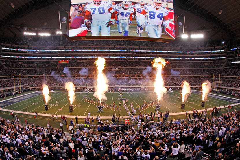  December 12, 2010--Cowboys players are introduced before the Philadelphia Eagles and Dallas...