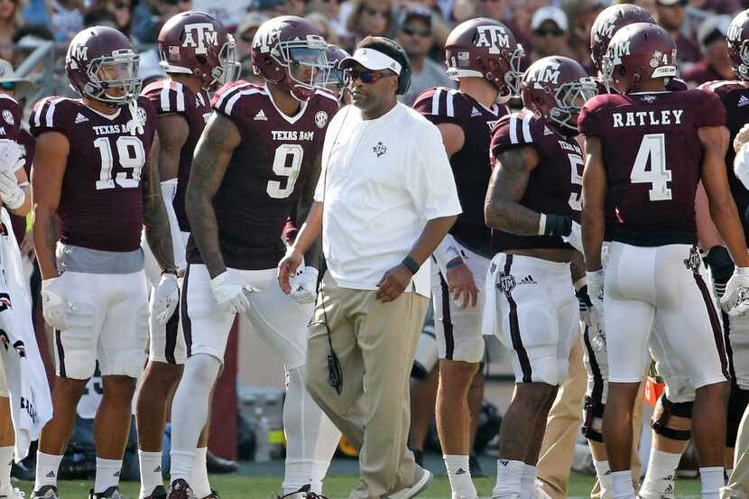 Texas A&M head coach Kevin Sumlin is pictured during the UCLA Bruins vs. the Texas A&M...
